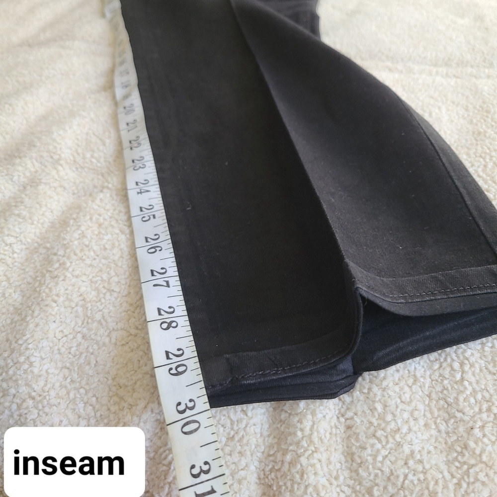 Levis Jeans Womens 24W Plus Black Denim 414 Classic Straight High Rise Stretch - Picture 14 of 15